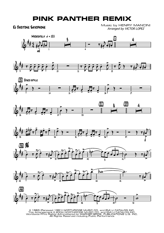 bari sax sheet music