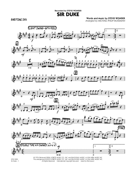 bari sax sheet music